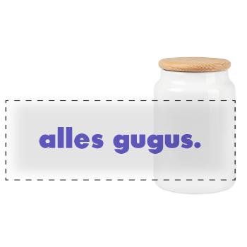Tous des gugus. - Boîte à biscuits avec couvercle en bois - blanc - Devant