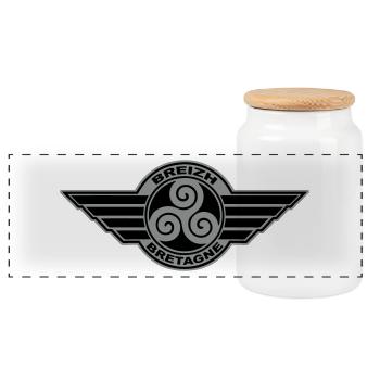 Breirzh Bretagne Triskel - Boîte à biscuits avec couvercle en bois - blanc - Devant