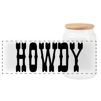 Howdy - Panoramic Cookie Jar with Wooden Lid - white - Front