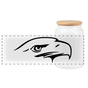 Eagle eye - Illustration vectorielle - Boîte à biscuits avec couvercle en bois - blanc - Devant