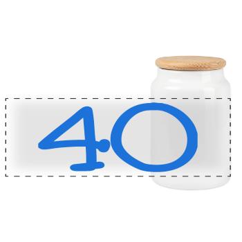 40. 40 YEARS. 40th ANNIVERSARY. 40TH ANNIVERSARY. - Panoramic Cookie Jar with Wooden Lid - white - Front