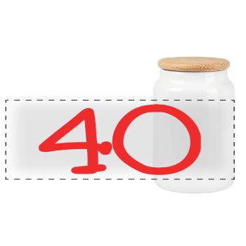 ANNIVERSARY. HAPPY BIRTHDAY. HAPPY BIRTHDAY. - Panoramic Cookie Jar with Wooden Lid - white - Front