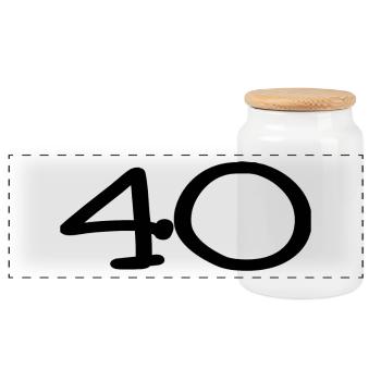 40. 40 YEARS. 40th ANNIVERSARY. 40TH ANNIVERSARY. - Panoramic Cookie Jar with Wooden Lid - white - Front