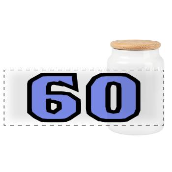 ANNIVERSARY. HAPPY BIRTHDAY. HAPPY BIRTHDAY. - Panoramic Cookie Jar with Wooden Lid - white - Front
