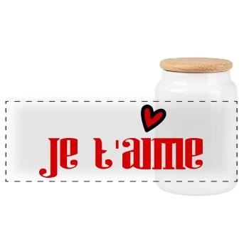 COUPLE. JUST MARRIED. Bachelorette party. VALENTINE'S DAY. MARIES - Panoramic Cookie Jar with Wooden Lid - white - Front