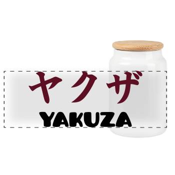 Yakuza - Boîte à biscuits avec couvercle en bois - blanc - Devant
