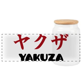 Yakuza - Boîte à biscuits avec couvercle en bois - blanc - Devant