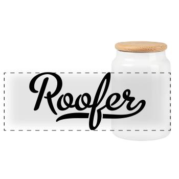 6254398 129527170 Roofer - Panoramic Cookie Jar with Wooden Lid - white - Front
