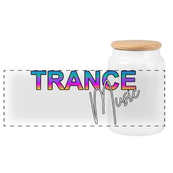 Trance Music - Boîte à biscuits avec couvercle en bois - blanc - Devant