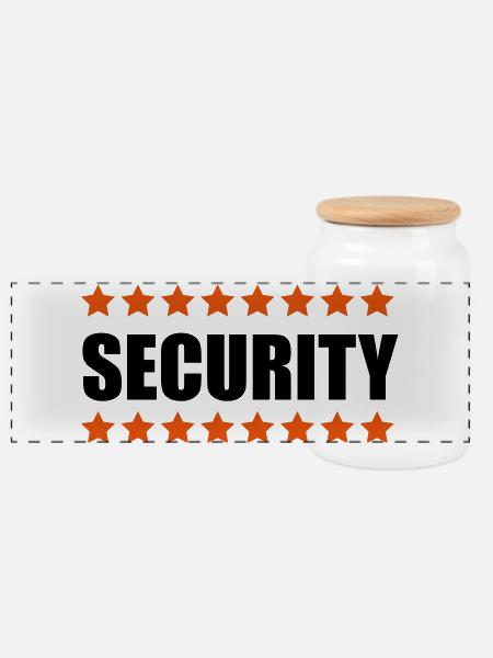 Security - Panoramic Cookie Jar with Wooden Lid - white