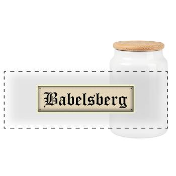 BABELSBERG - Panorama Keksdose mit Holzdeckel - Weiß - Vorne
