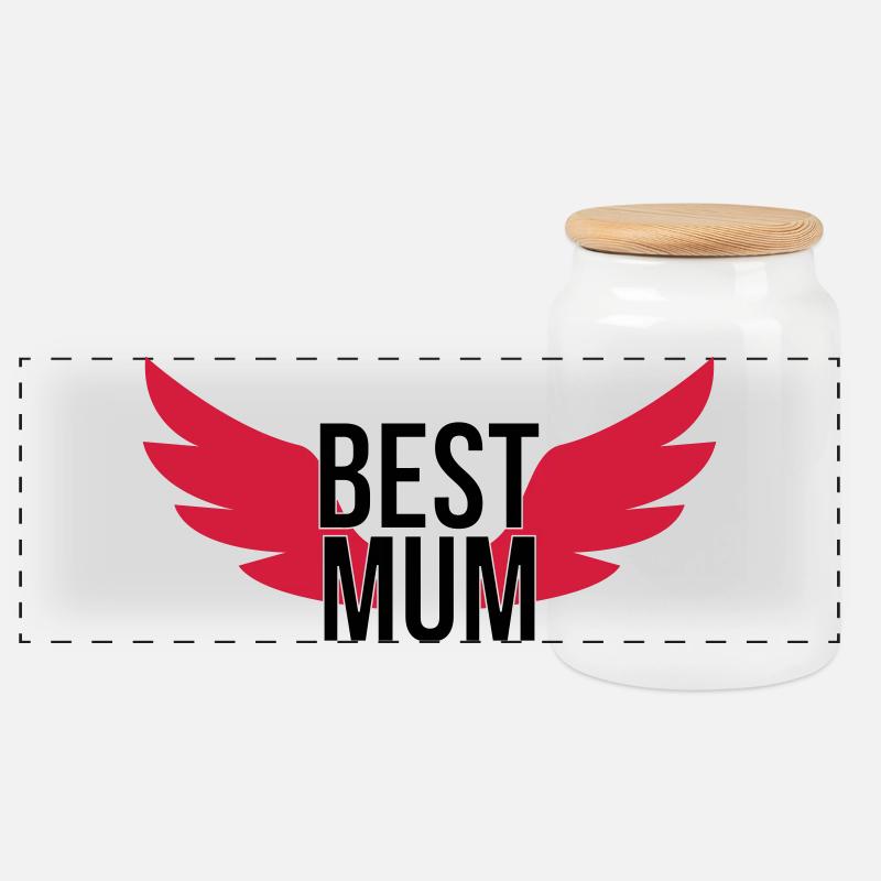 Best Mum - Panorama Keksdose mit Holzdeckel - Weiß