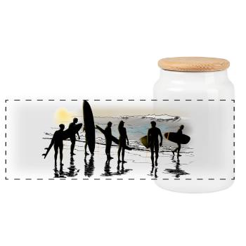 surfing - Panorama Keksdose mit Holzdeckel - Weiß - Vorne