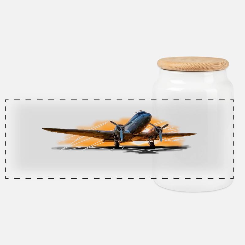 DC-3 - Boîte à biscuits avec couvercle en bois - blanc