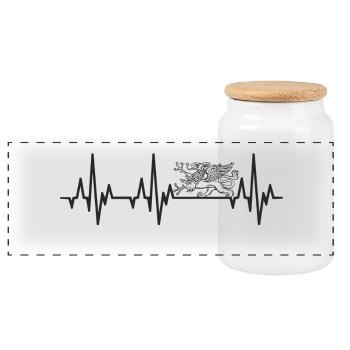 Heartbeat Rostock Greif - Panoramic Cookie Jar with Wooden Lid - white - Front
