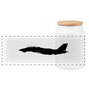 F-14 - Panorama Keksdose mit Holzdeckel - Weiß - Vorne