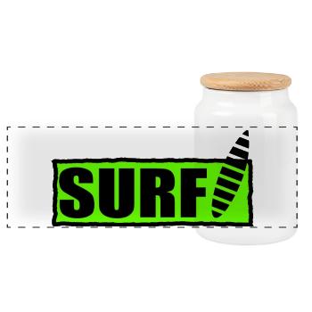SURFEN. SURFER. SURFER. SPORT. FEIERTAGE. REISEN. - Panorama Keksdose mit Holzdeckel - Weiß - Vorne