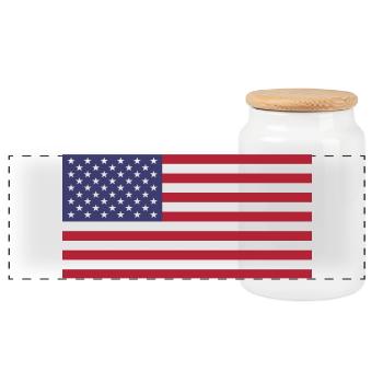 Show off your colors - United States - Panoramic Cookie Jar with Wooden Lid - white - Front