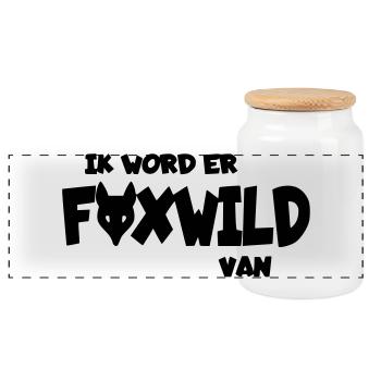 It makes me foxwild. Humor shirt, hoodie * - Panoramic Cookie Jar with Wooden Lid - white - Front