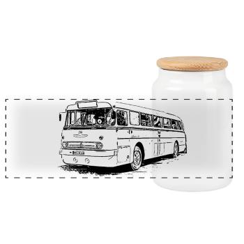 Ikarus 66 - Panorama Keksdose mit Holzdeckel - Weiß - Vorne