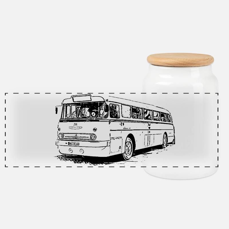 Ikarus 66 - Panorama Keksdose mit Holzdeckel - Weiß
