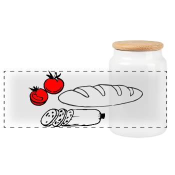 Vespers - Panoramic Cookie Jar with Wooden Lid - white - Front