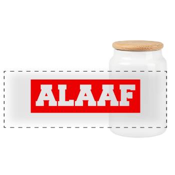 ALAAF - Panorama Keksdose mit Holzdeckel - Weiß - Vorne