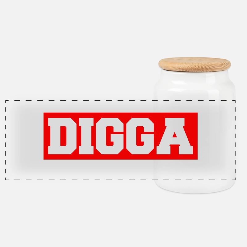 Digga - Panorama Keksdose mit Holzdeckel - Weiß