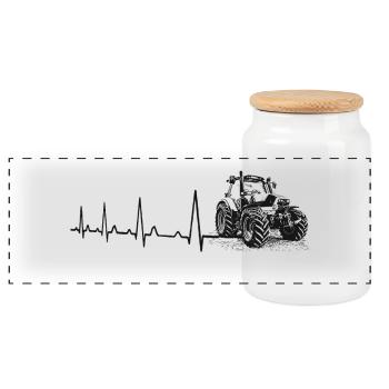 Heartbeat Farmer - Agriculture Vie rurale - Boîte à biscuits avec couvercle en bois - blanc - Devant
