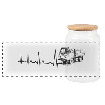 Heartbeat - Multicar M25 - Boîte à biscuits avec couvercle en bois - blanc - Devant