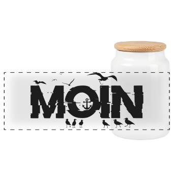 MOIN - Panorama Keksdose mit Holzdeckel - Weiß - Vorne