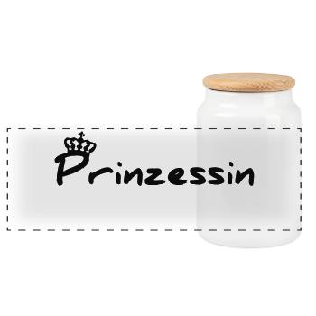 Prinzessin - Panorama Keksdose mit Holzdeckel - Weiß - Vorne