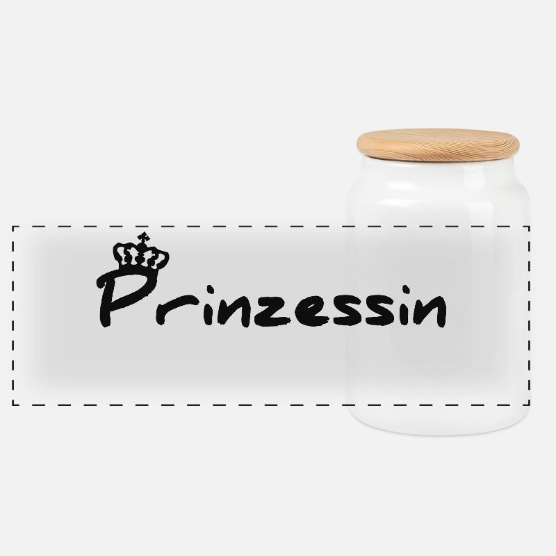 Prinzessin - Panorama Keksdose mit Holzdeckel - Weiß