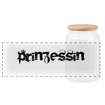 Prinzessin - Panorama Keksdose mit Holzdeckel - Weiß - Vorne