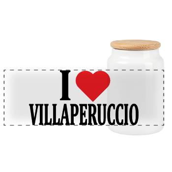 T-Shirt Ich liebe Villaperuccio T-Shirt Sardinien - Panorama Keksdose mit Holzdeckel - Weiß - Vorne
