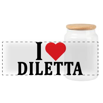 T-Shirt Ich liebe Diletta T-Shirt Geschenkidee - Panorama Keksdose mit Holzdeckel - Weiß - Vorne
