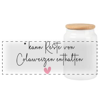 Colaweizen Weizen Bier Alkohol Trinken Geschenk - Panorama Keksdose mit Holzdeckel - Weiß - Vorne