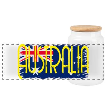 Australien zwei - Panorama Keksdose mit Holzdeckel - Weiß - Vorne