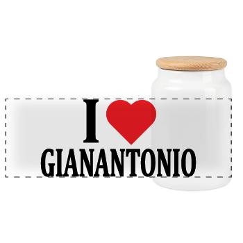 T-Shirt Ich liebe Gianantonio T-Shirt Geschenkidee - Panorama Keksdose mit Holzdeckel - Weiß - Vorne