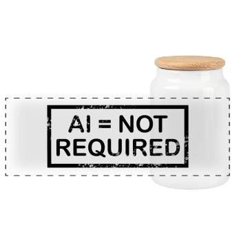 AI = not required (black) - Panoramic Cookie Jar with Wooden Lid - white - Front