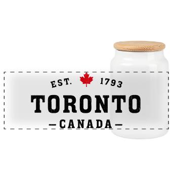 Toronto Canada - Panorama Keksdose mit Holzdeckel - Weiß - Vorne