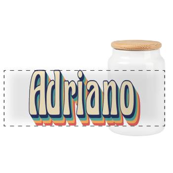 Adriano t-shirt retro vintage t-shirt gift - Panoramic Cookie Jar with Wooden Lid - white - Front