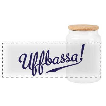 Uffbassa - Panorama Keksdose mit Holzdeckel - Weiß - Vorne