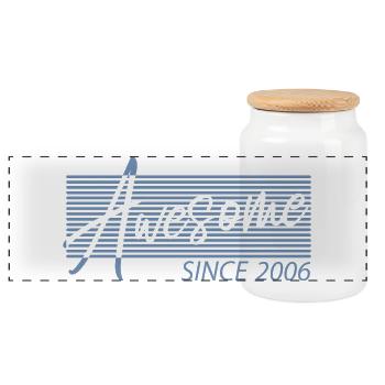 Awesome Since 2006 - Panoramic Cookie Jar with Wooden Lid - white - Front