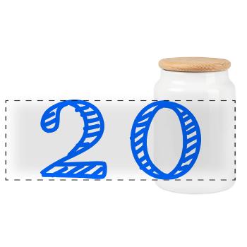 20. 20 ANS. 20e ANNIVERSAIRE. ANNIVERSAIRE 20 ANS. - Boîte à biscuits avec couvercle en bois - blanc - Devant
