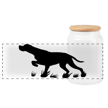 pointeur noir saillant - Boîte à biscuits avec couvercle en bois - blanc - Devant
