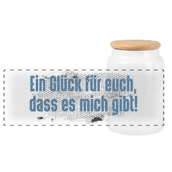 Witzigen Sprüchen Herren Fun Funny Spruch Lustige - Panorama Keksdose mit Holzdeckel - Weiß - Vorne