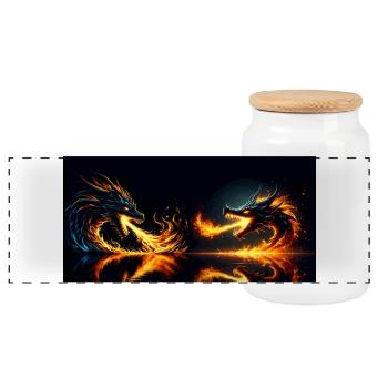 Heat of Battle - Panoramic Cookie Jar with Wooden Lid - white - Front