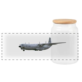 C-133 Cargomaster - Boîte à biscuits avec couvercle en bois - blanc - Devant