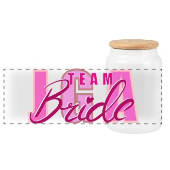 Team Bride Bachelor Party Women's Motto - Panoramic Cookie Jar with Wooden Lid - white - Front